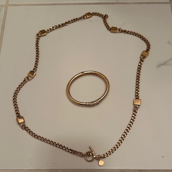 Michael Kors Gold Necklace and Bracelet Set - Picture 1 of 3